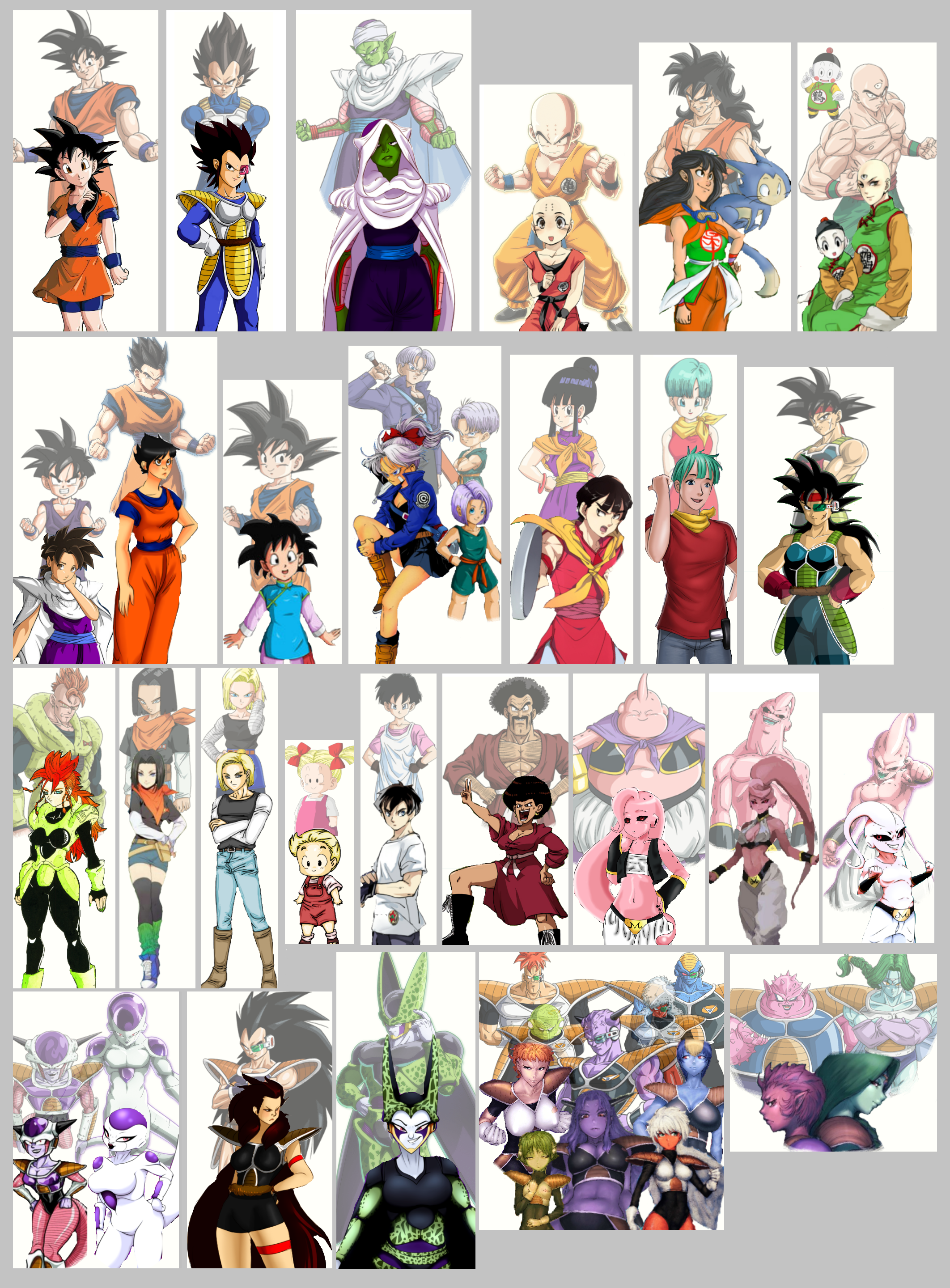 Dragon Ball Z Genderbended Cast by AwesomeOKingGuy on DeviantArt