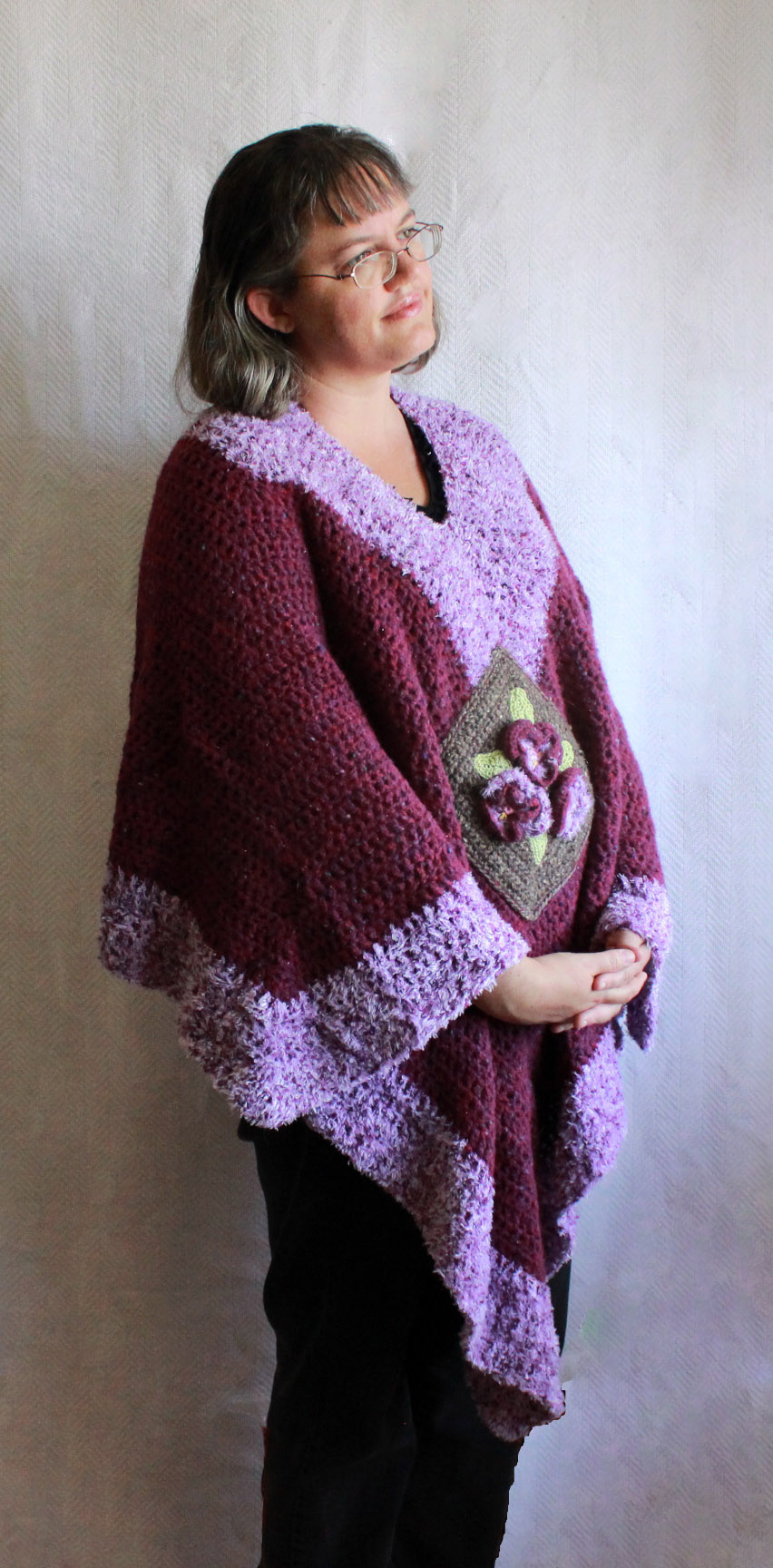 Purple Pansy Passion Poncho