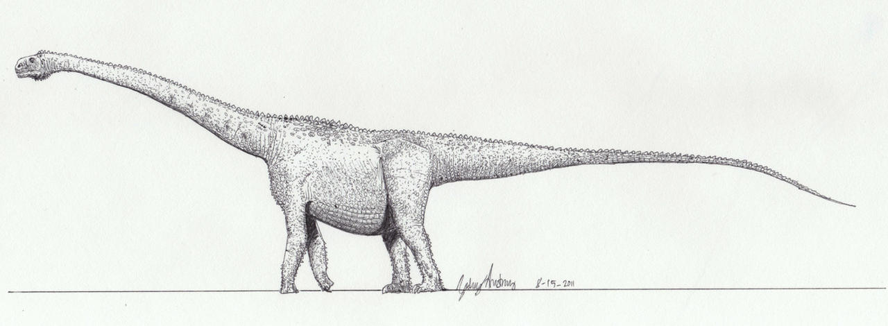 Malawisaurus life drawing by palaeozoologist