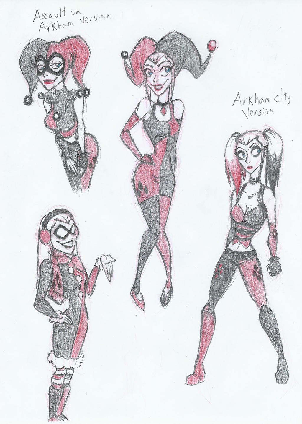 TB Harley Quinn costumes (sketches) by MileenaKoopa on DeviantArt