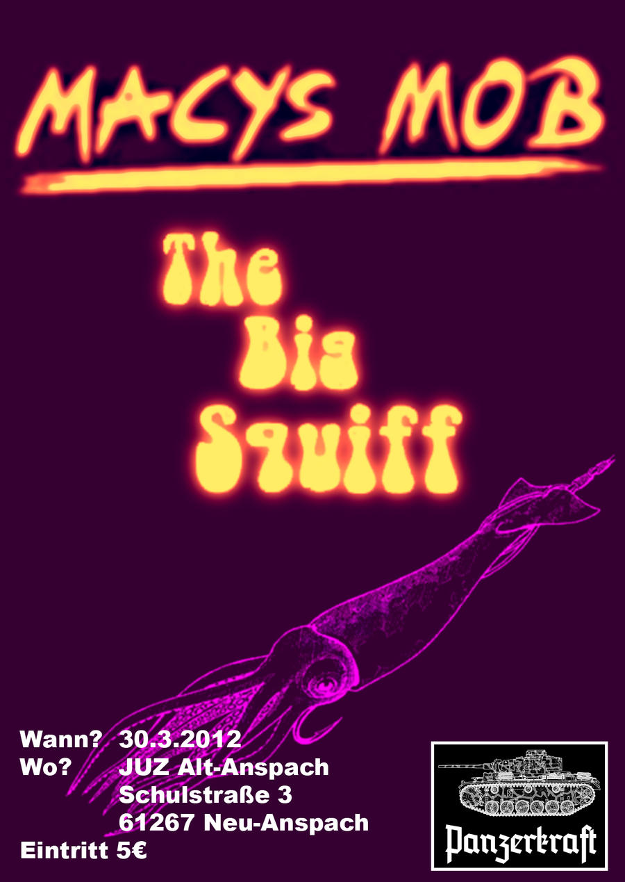 Flyer for Macys Mob and The Big Squiff Live