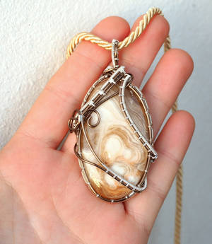 Jasper wire wrapped pendant