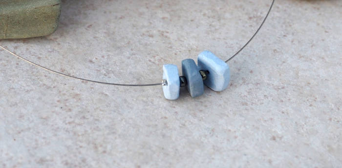Minimalist Blue Ceramic Necklace