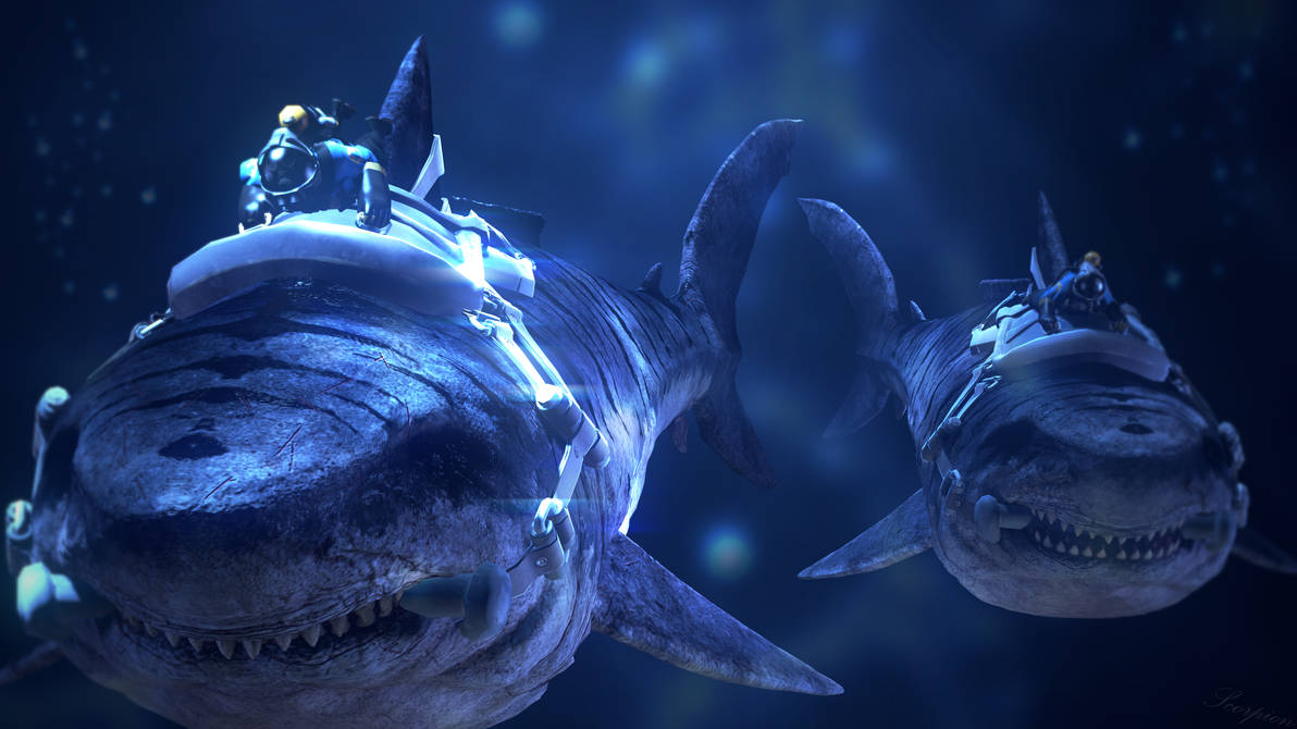 Megalodon Rider by ScorpionSFM on DeviantArt
