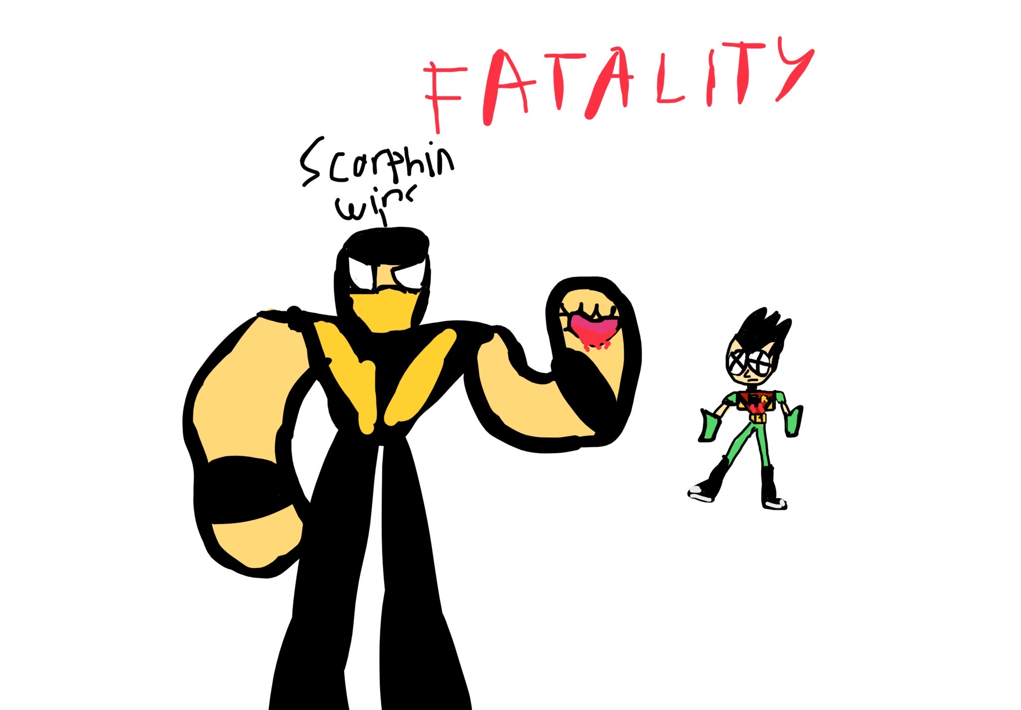 Scorpion Kills TTG Robin by masedog78 on DeviantArt