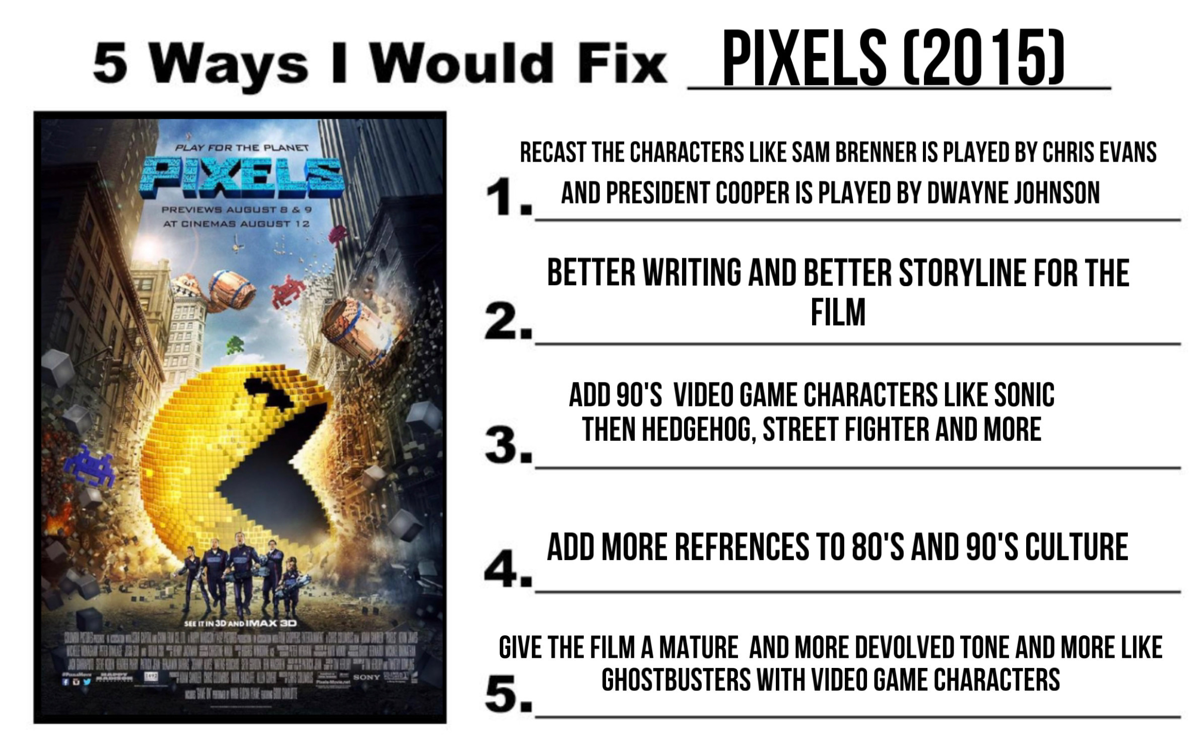 Pixels Maybe 5 Ways I would fix Pixels (2015) by masedog78 on DeviantArt