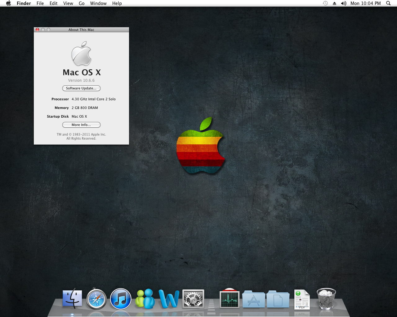 January 2011 Mac OS X Desktop