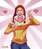 Corazon and His Candy Corn Sweater