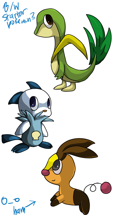 pokemon black+white starter-s by petpetpet10081 on DeviantArt