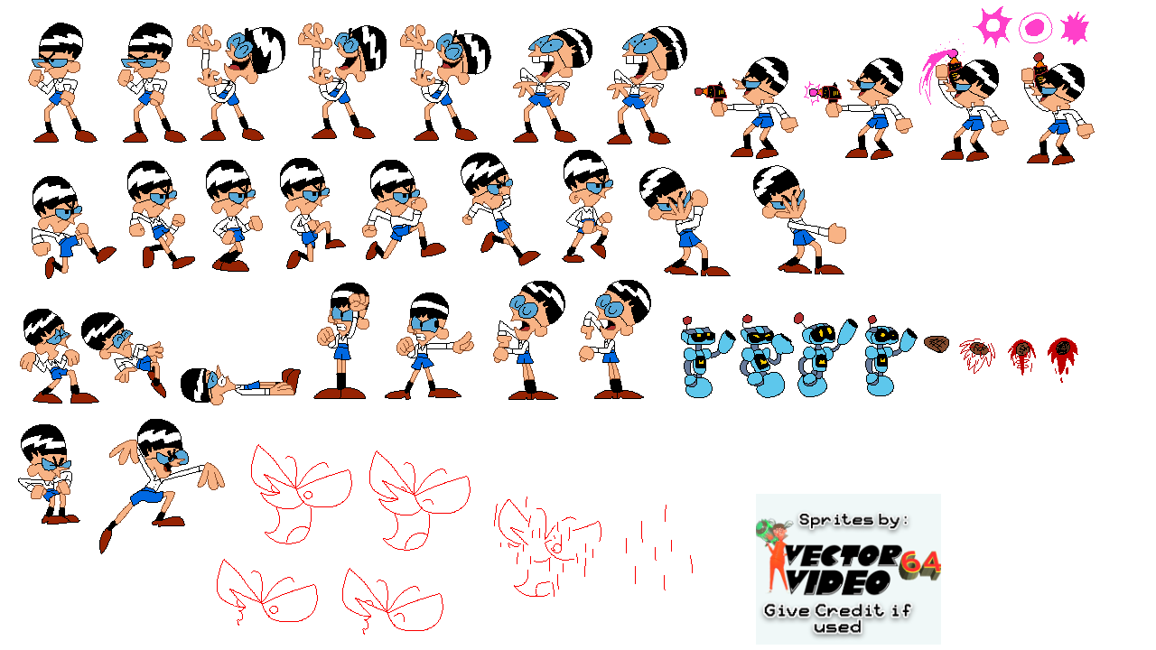 Mandark Sprites (Dexter's laboratory) by VectorVideo on DeviantArt