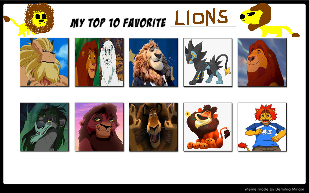 My Top 10 Favourite Lions