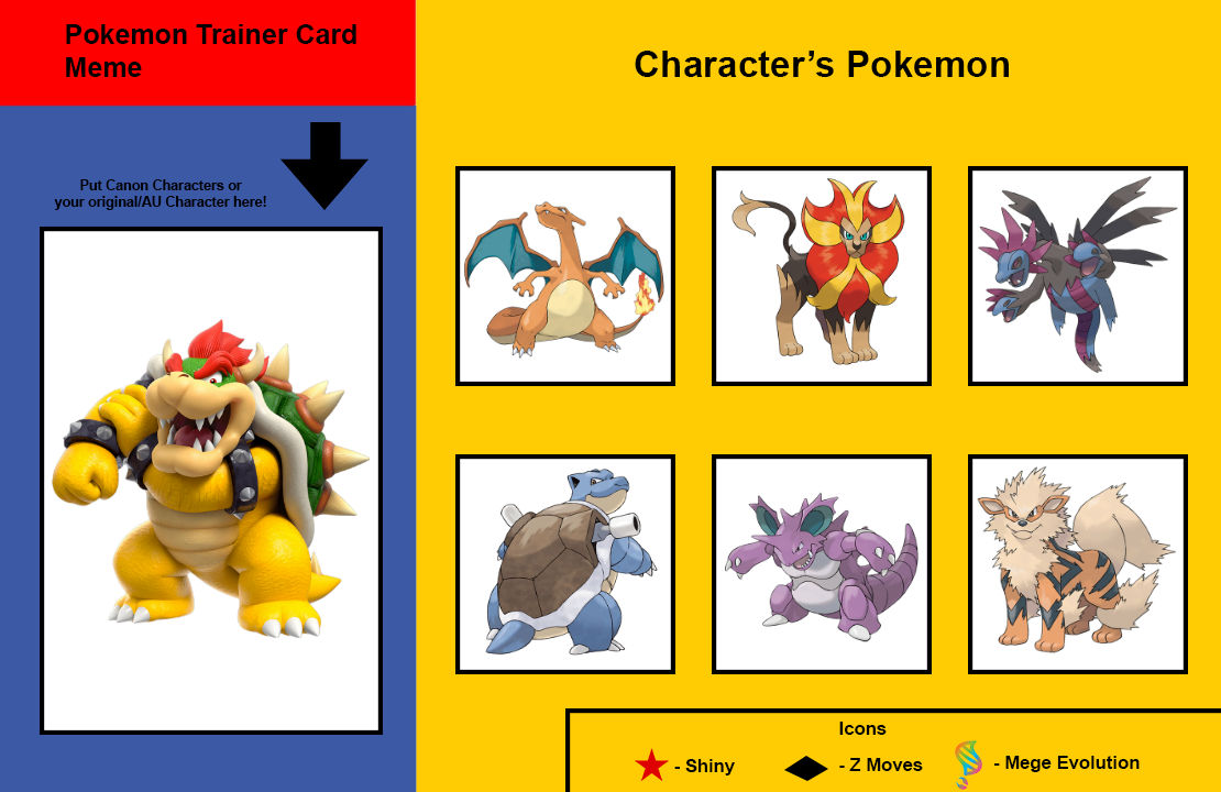 Bowser's Pokemon Trainer Card by DracoCharizard87 on DeviantArt Bowser's Pokemon Trainer Card by DracoCharizard87 on DeviantArt