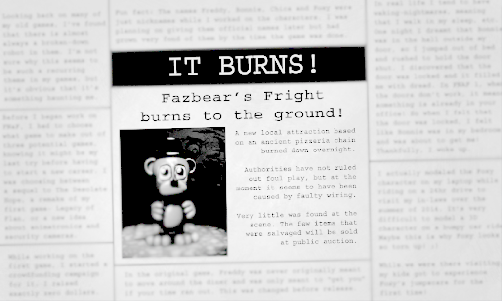 FNaF 1 Newspapers and Clippings 