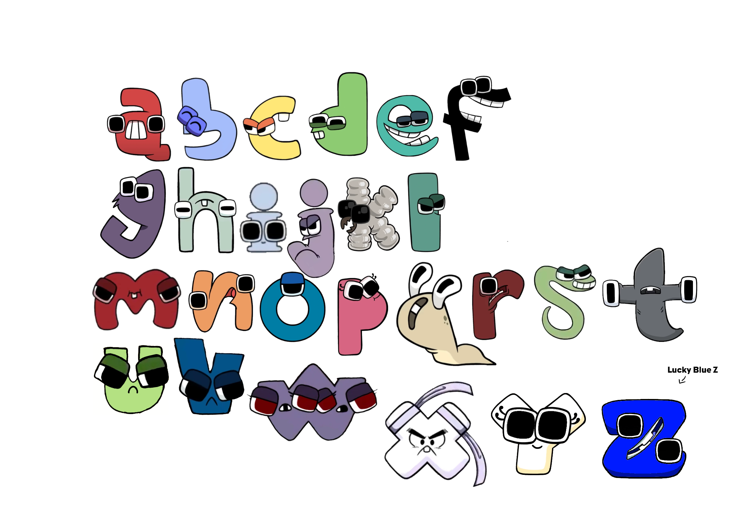 Alphabet Lore but something isn't right by SouthDorugduaba on DeviantArt