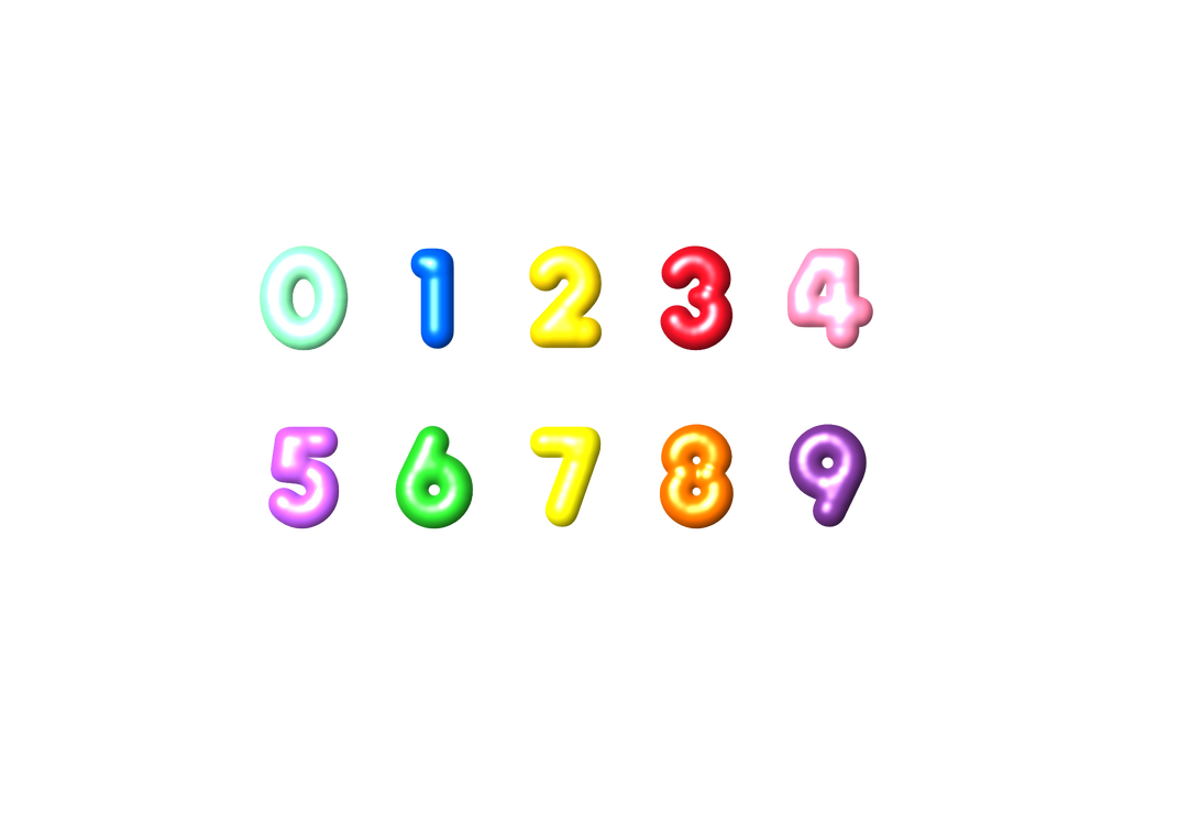 Glossy Numbers by aidasanchez0212 on DeviantArt