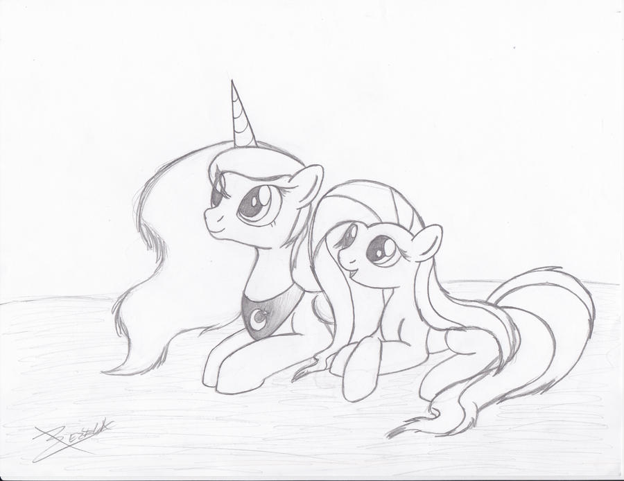 Princess Luna and Fluttershy