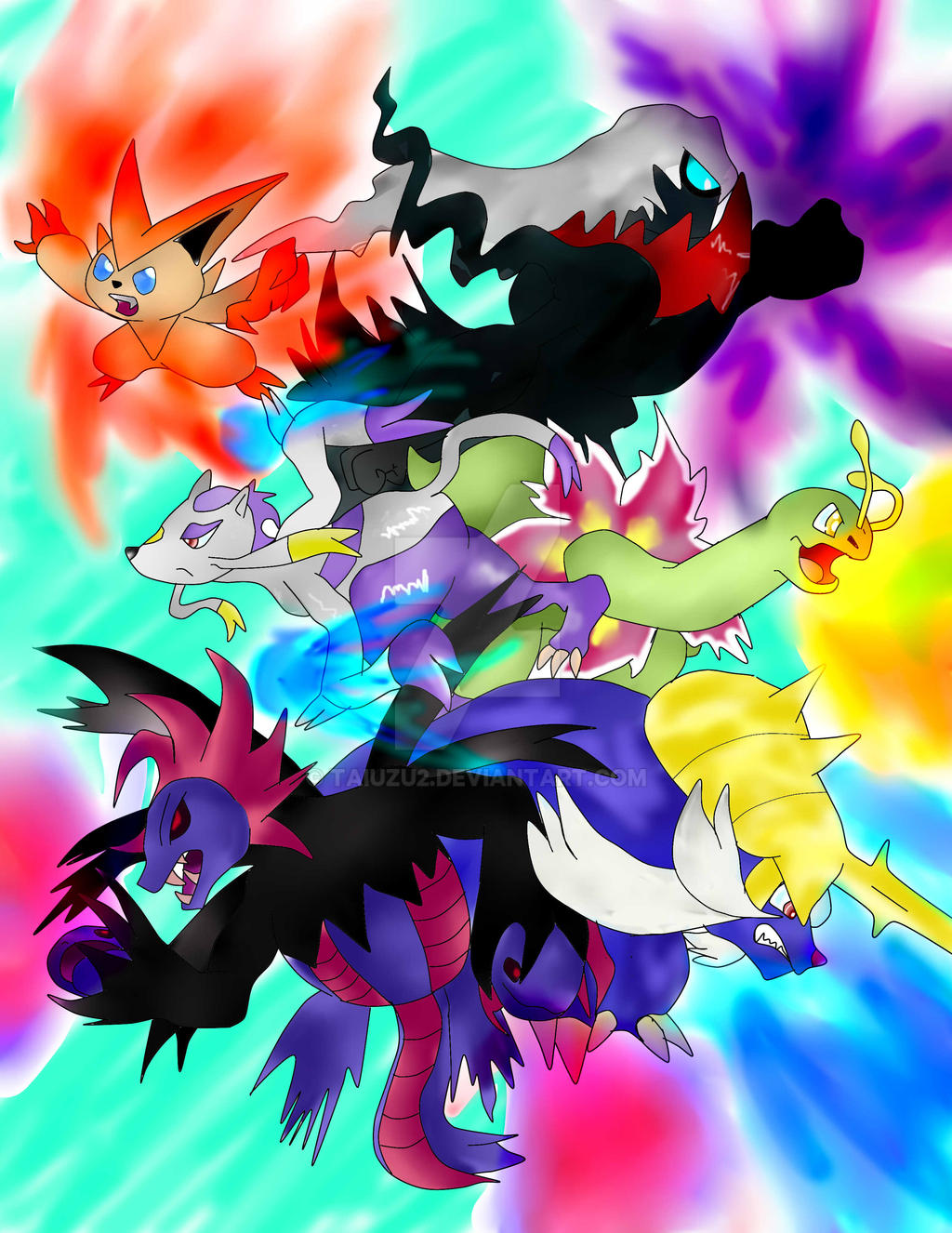 My Unova Team Colored by taiuzu2 on DeviantArt