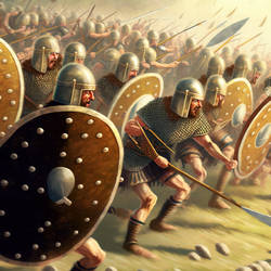 Bronze Age Tribal Warfare Barbarian Army Charging