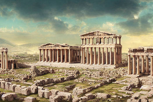 Fantasy Civilization's Ancient City in Ruins