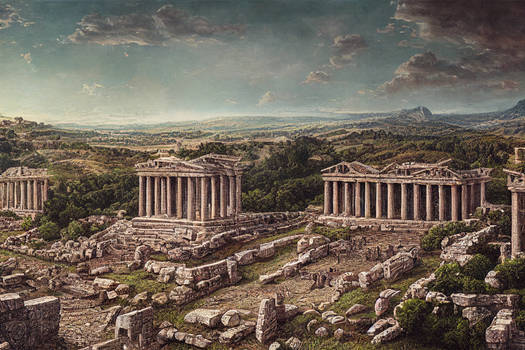 Fantasy Civilization's Ancient City in Ruins
