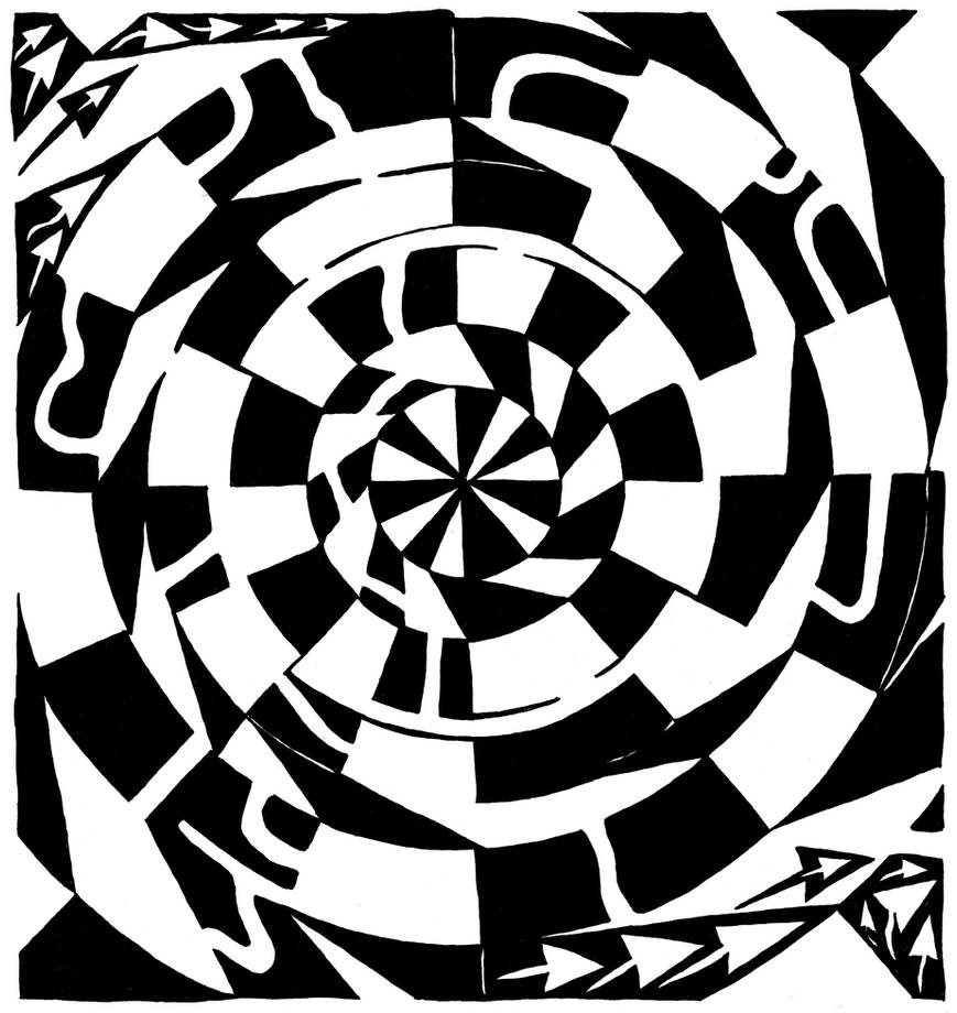 Spinning Tunnel Maze by ink-blot-mazes