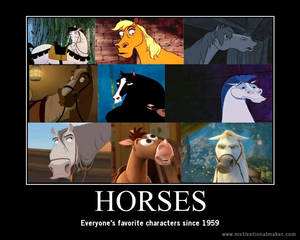 Cartoon Horses Motivational Poster