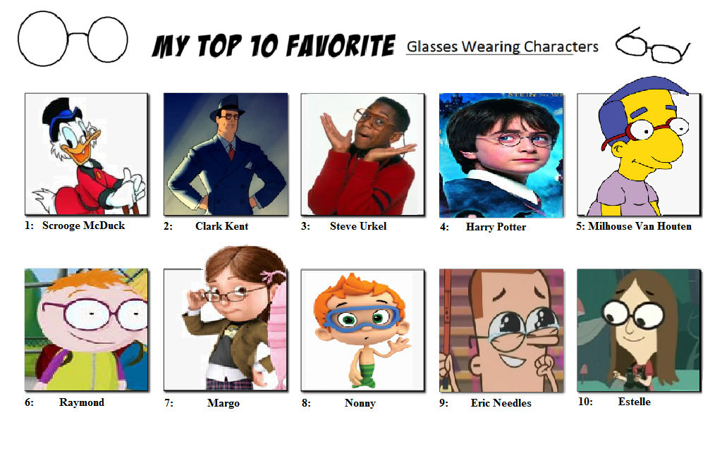 My Top Ten Glasses Wearing Characters By Austria Man On Deviantart My Top Ten Glasses Wearing Characters By Austria Man On Deviantart
