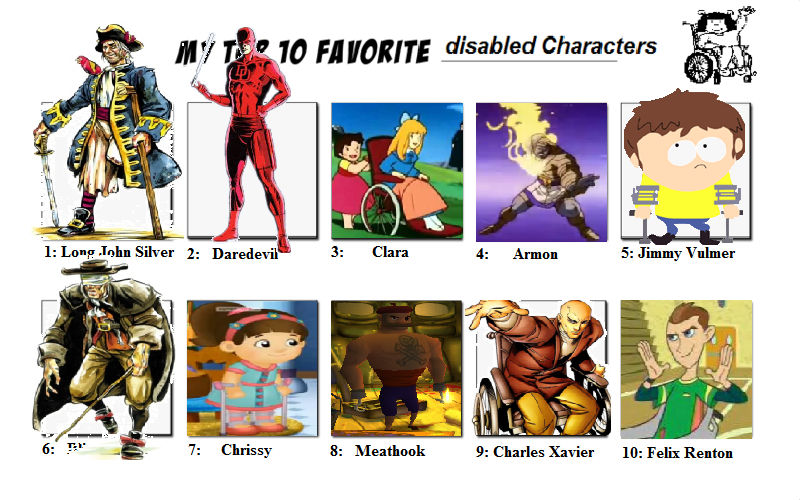 Handicapped Characters My Top Ten Favourite Disabled Characters by Austria-Man on DeviantArt