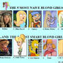 The 5 most Naive/Top 5 Smart Blond Girls (For Me)