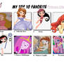 My Top Ten Favourite Princesses (Updated!)