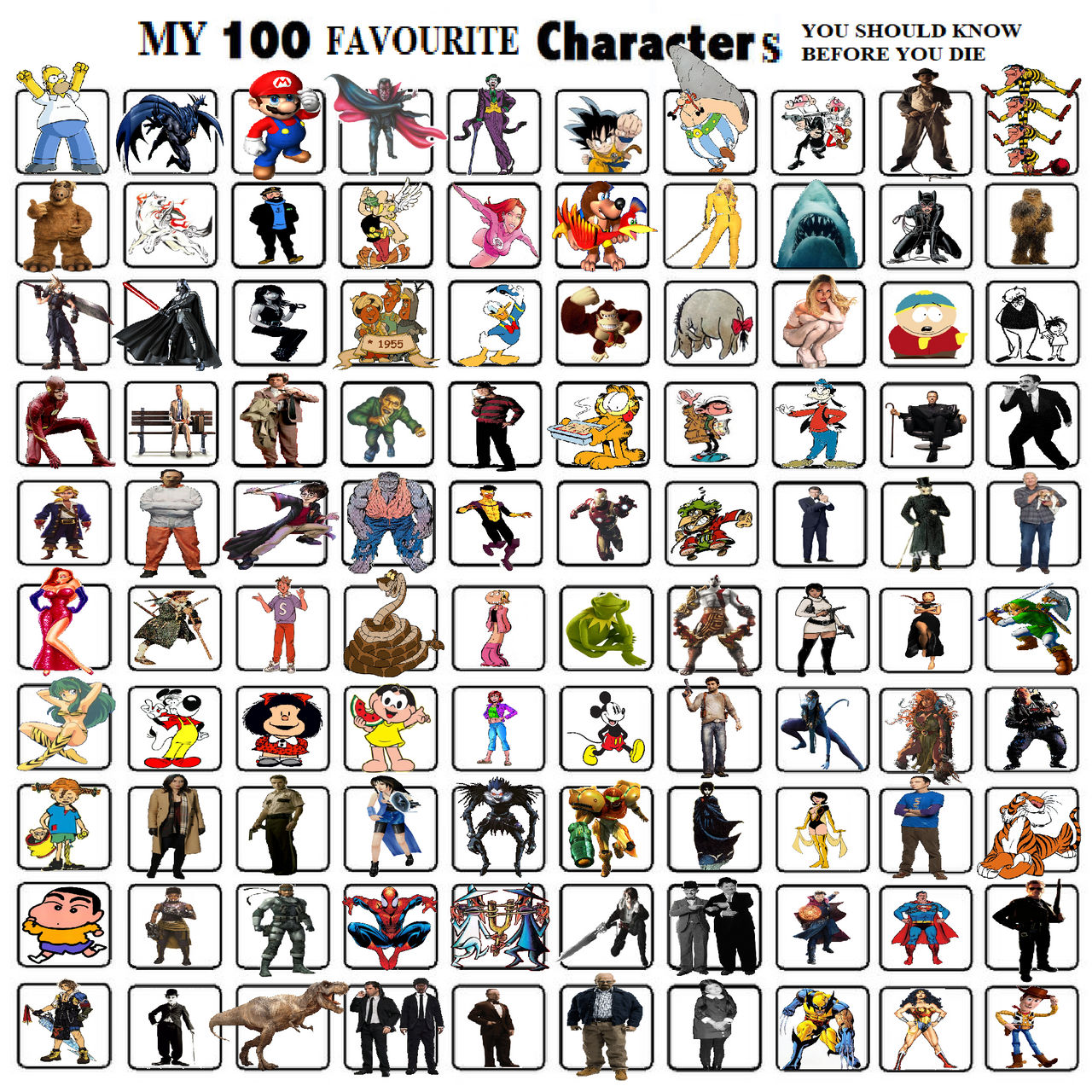 My 100 Favourite Characters...