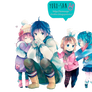 Luka, Kaito, Rin and Miku