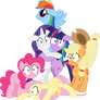 Startled Mane 6 Vector