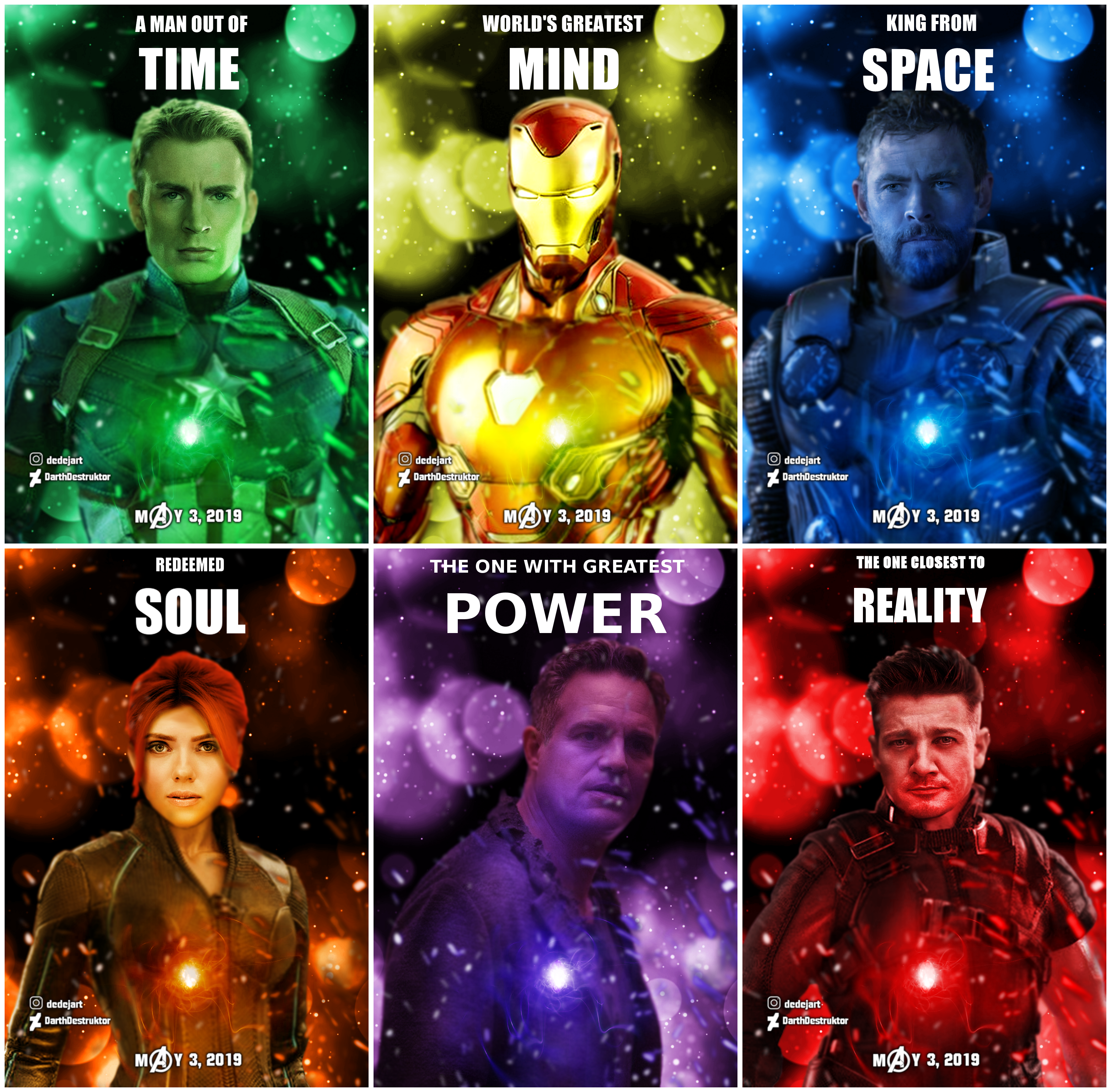 Avengers 4 fan-made posters (text by DarthDestruktor on DeviantArt