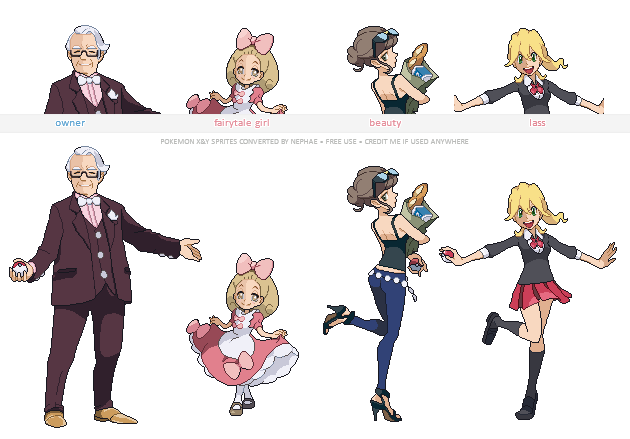 Pokemon XY trainer sprites ( I ) by Nephae on DeviantArt