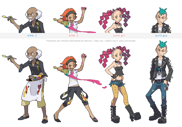 hut on X: same sprite, different styles part 6 - pokemon trainer