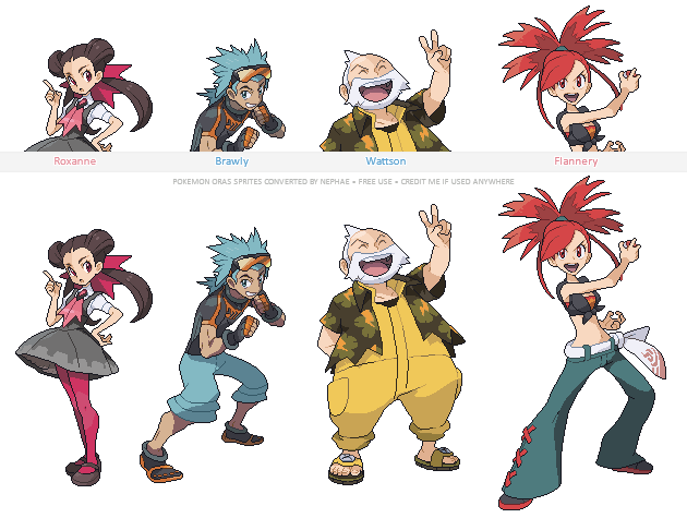 Pokemon Oras Gym Leaders Part One By Nephae On Deviantart