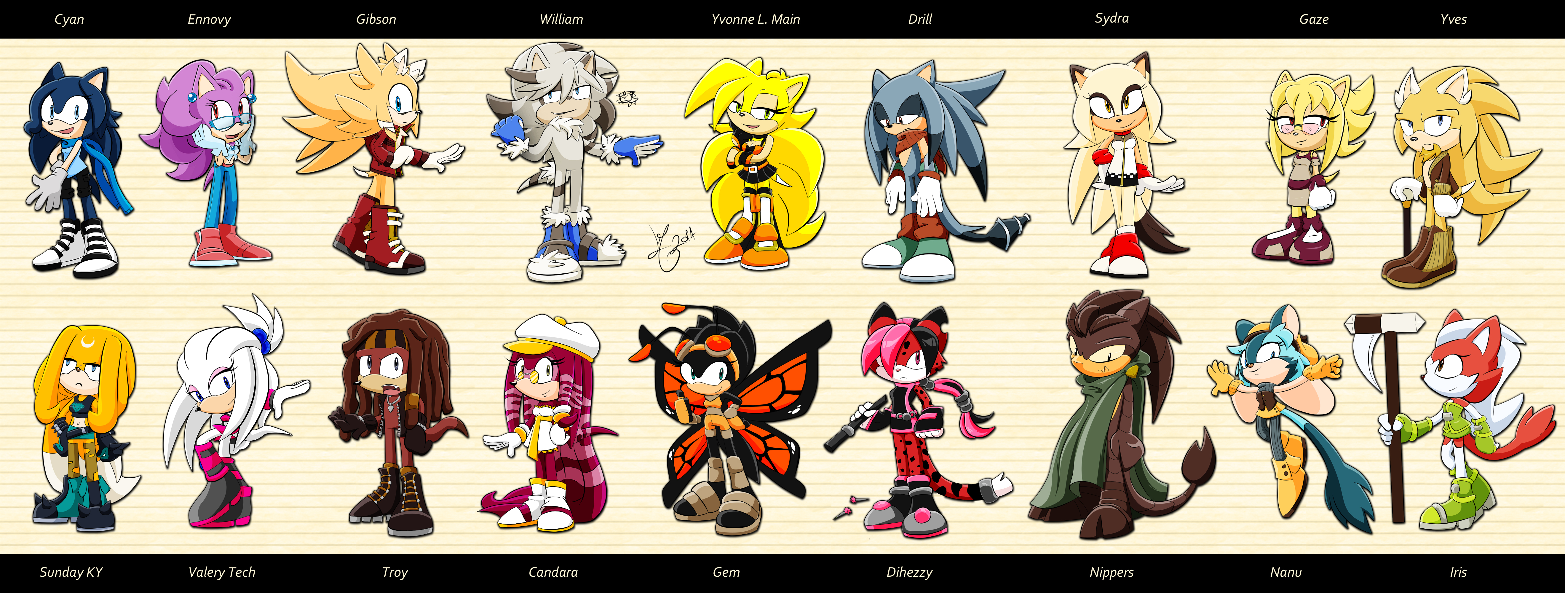 All my sonic designs 2014 + info