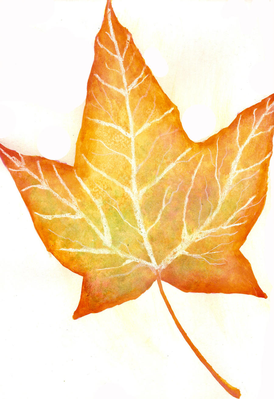 Рисование листьев листьями