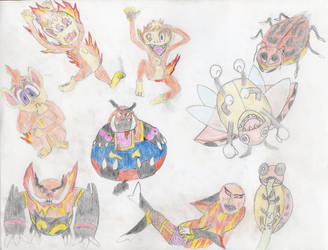 Poke Design challenge - Chimchar, Ledyba, Emboar