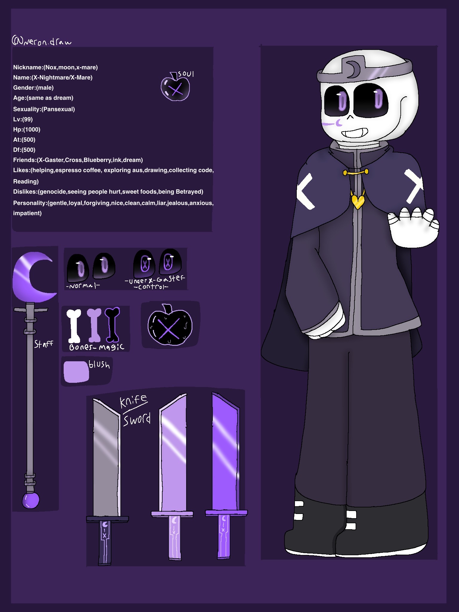 X-nightmare (reference sheet) by GeminiSans on DeviantArt