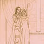 Loki and Sigyn - lineart