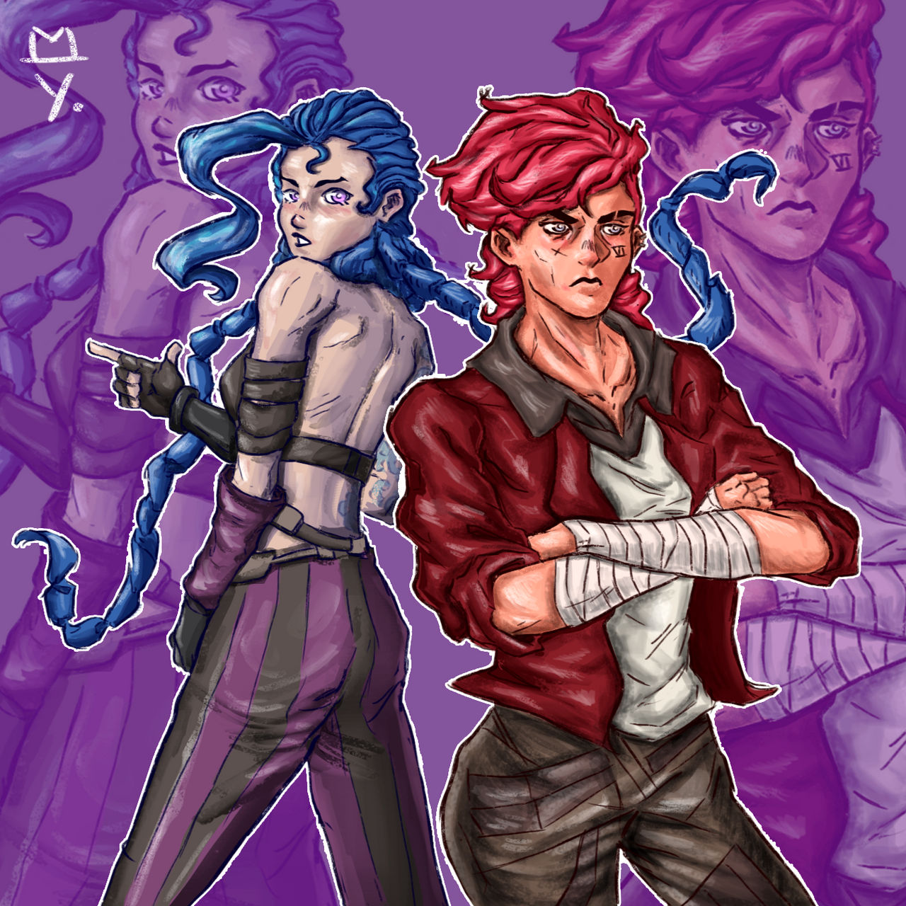 Jinx and Vi fanart by YoungMighArt on DeviantArt