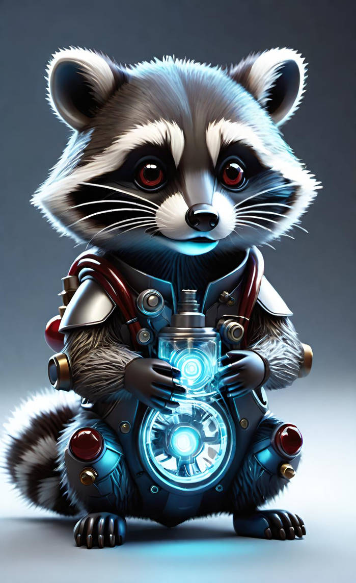 Digital Racoon Cyber Raccoon by LtStephanie on DeviantArt