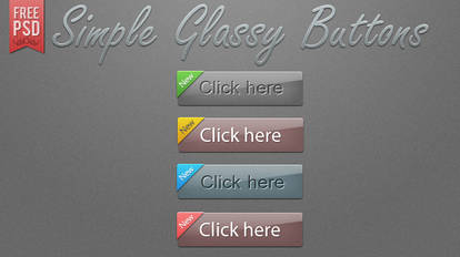 Simple Glassy Buttons Free PSD