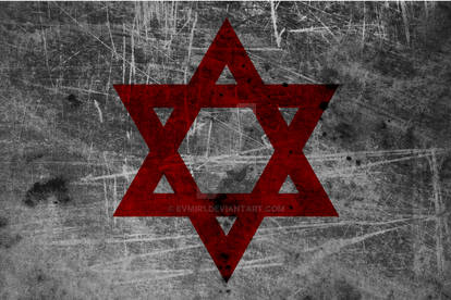 Grunge Flag Red Shield of David