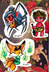 Japanese mythical creatures chibi's 2 by Inya-spring