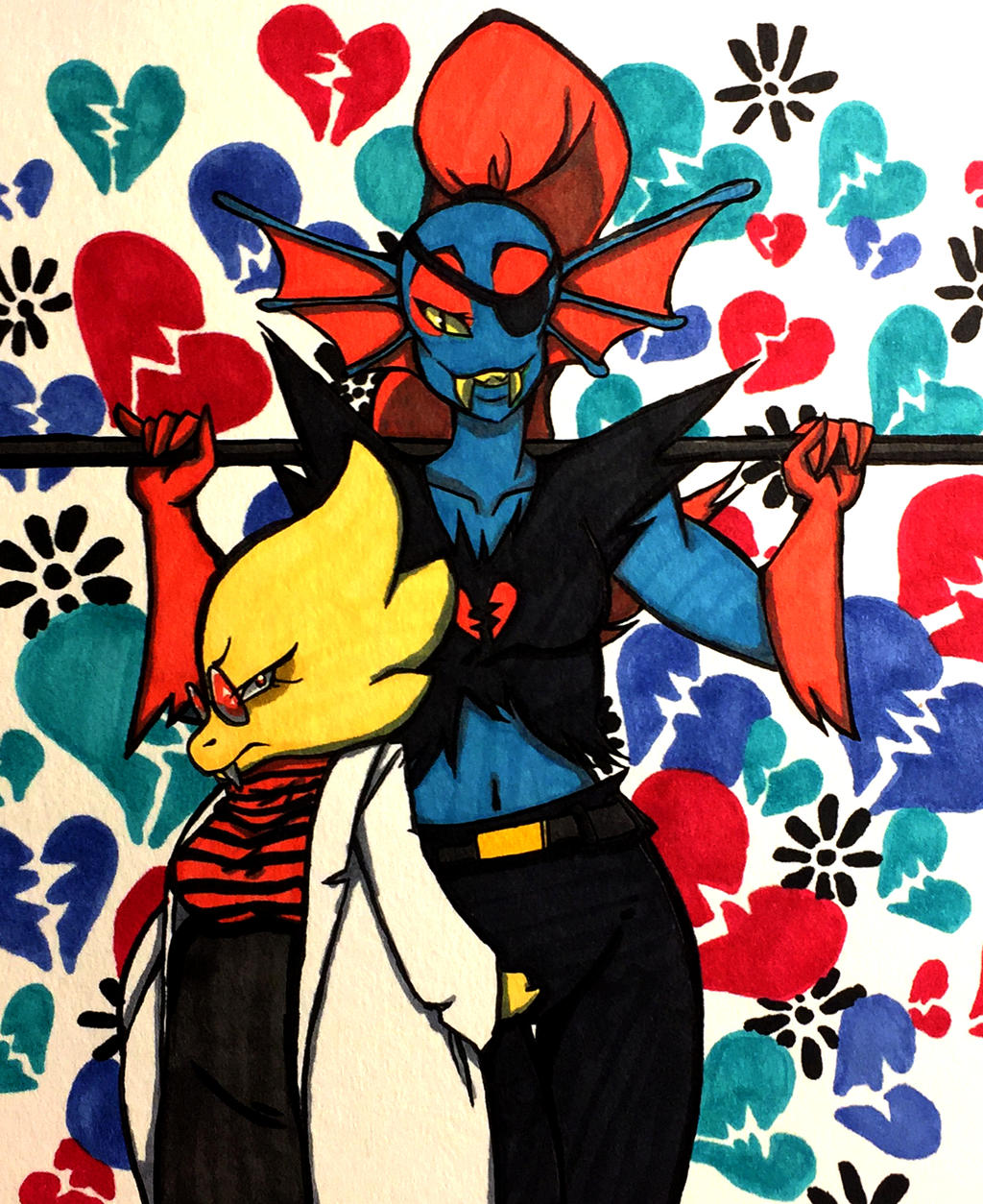 Underfell Undyne and Alphys by Inya-spring on DeviantArt