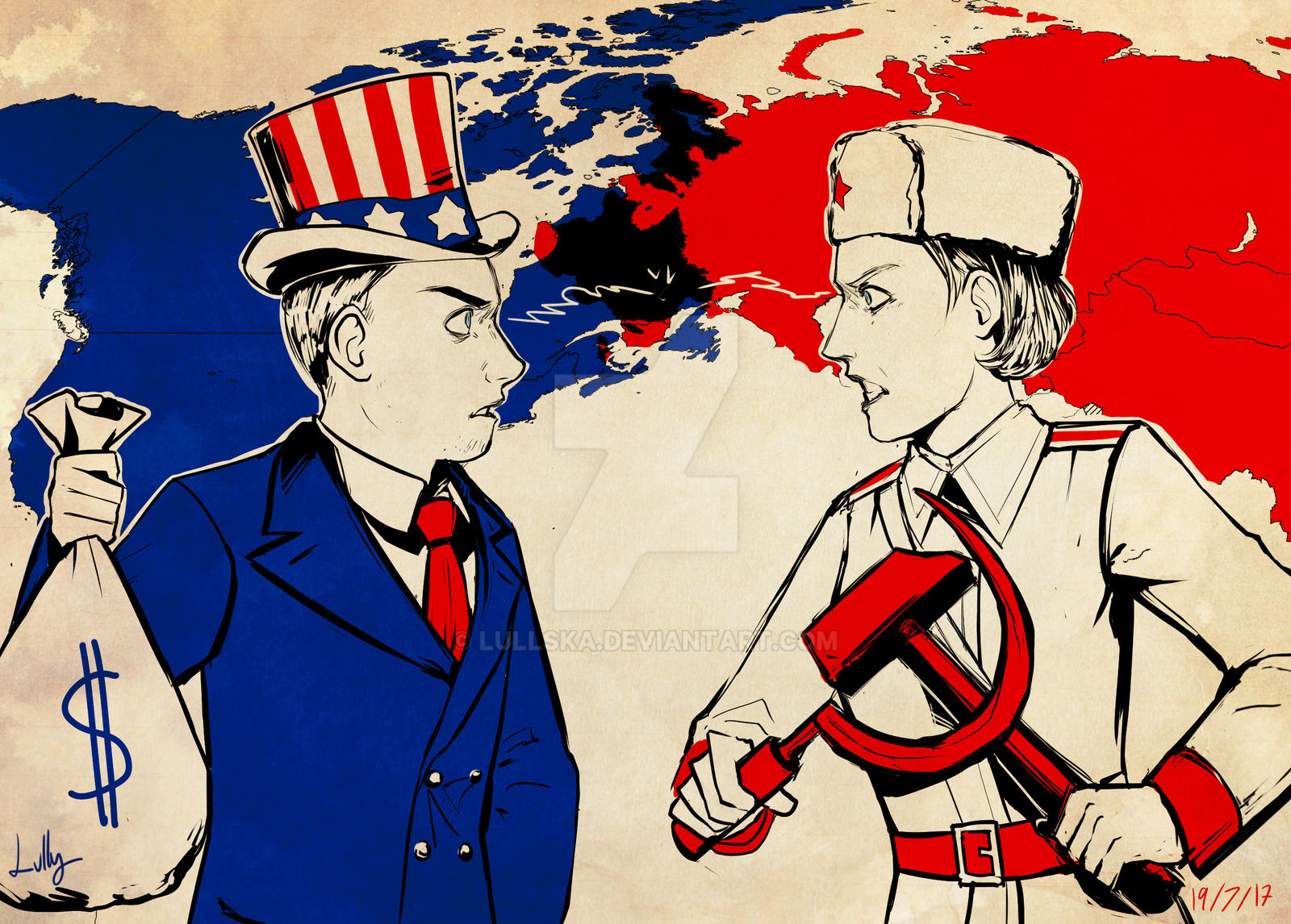 Deviantart Cold War Map the cold war by lullska on DeviantArt