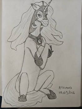 Nightmare Moon is not amused (sketch)